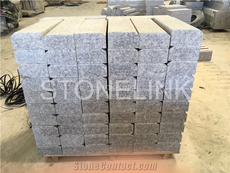 Flamed G687 Granite Kerb Stone, Peach Blossom Red Granite, Taohua Red Granite Curbstone
