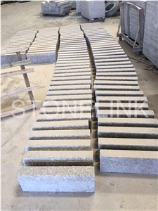 Flamed G687 Granite Kerb Stone, Peach Blossom Red Granite, Taohua Red Granite Curbstone