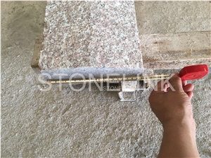 Flamed G687 Granite Kerb Stone, Peach Blossom Red Granite, Taohua Red Granite Curbstone