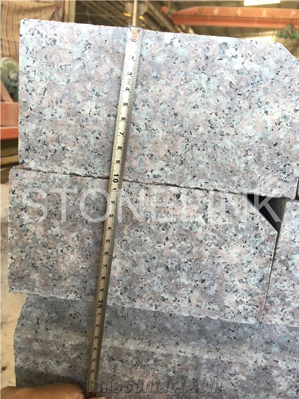 G687 Road Stone, Flamed China Peach Red Granite Kerbstone