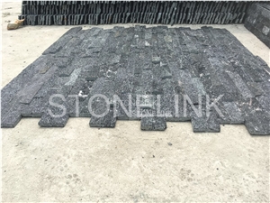 Split Face Culture Stone, Black Culture Stone Stacked Stone Veneer, Corner Stone