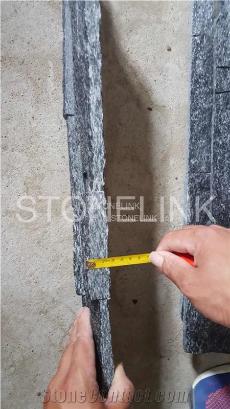 Split Face Culture Stone, Black Culture Stone Stacked Stone Veneer, Corner Stone