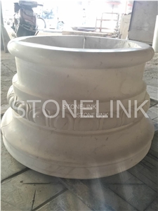 White Marble Fireplace Mantel, Greece Volakas White Handcarved Fireplace, Modern Style Fireplace