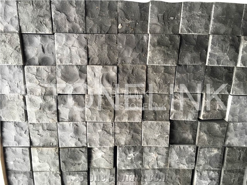 Zhangpu Black Basalt Cobble Stones, Country Road Pavers, Walkway Pavers, Natural Split Cube Stones