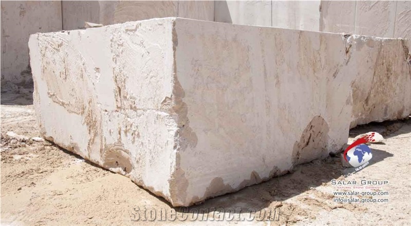 Cream and White Travertine Blocks, Iran White Travertine