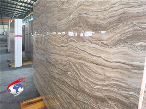 Wavy Royal Wood, Iran Beige Marble Block