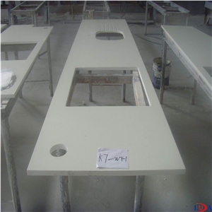 Easy Maintain Pure White Quartz Stone Countertops