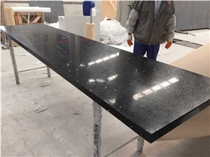 Hot Sale Black Sparkle Quartz Stone Countertop Bathroom