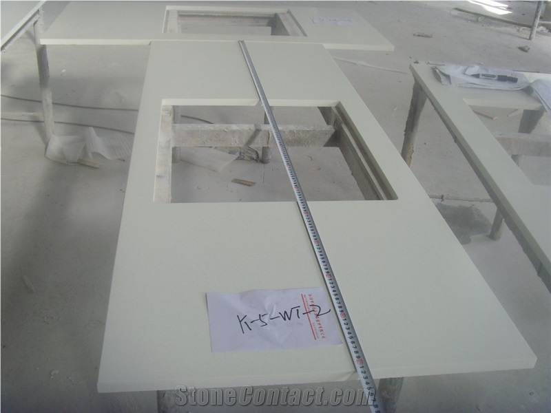 Solid Surface Bathroom White Color Vanity Top