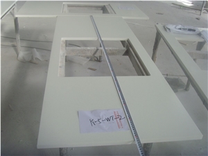 Solid Surface Bathroom White Color Vanity Top