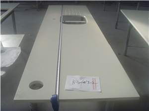 Solid Surface Bathroom White Color Vanity Top