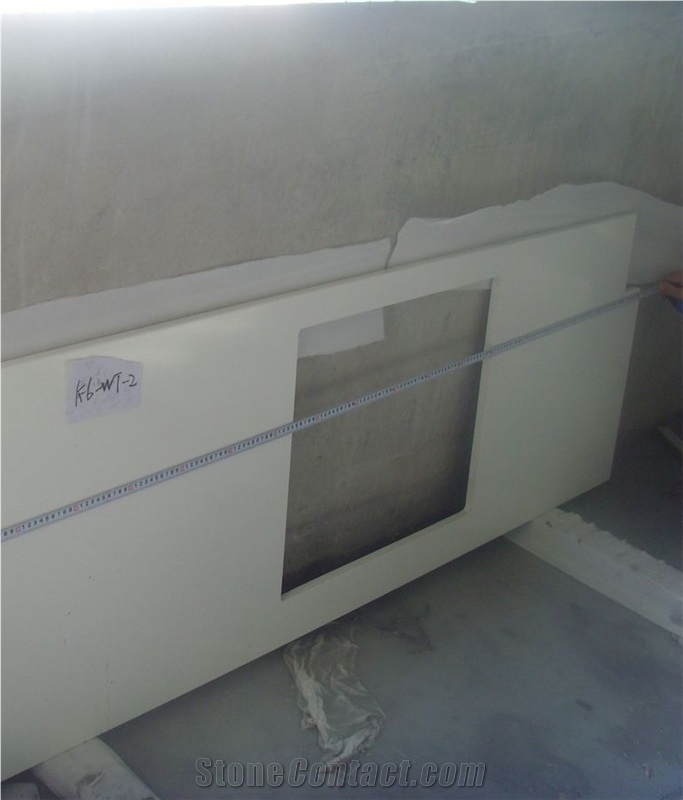 Solid Surface Bathroom White Color Vanity Top
