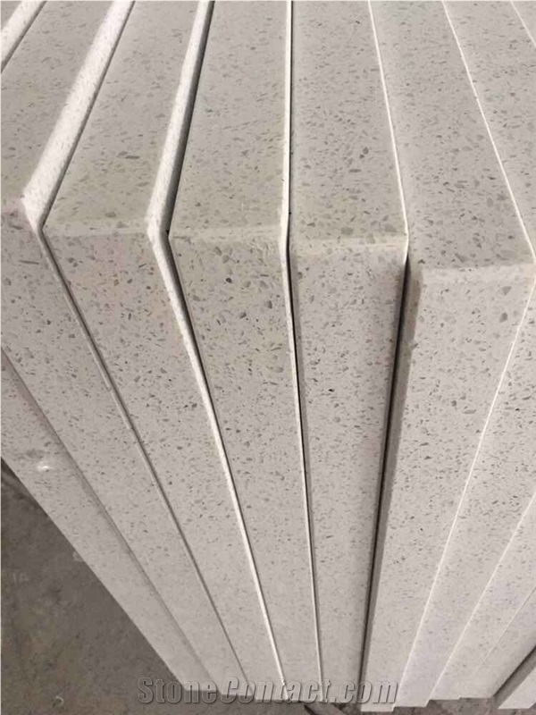 White Sparkle Quartz Stone Countertop for Kitchen Top