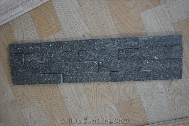Black Quartzite Cultured Stone for Wall Cladding
