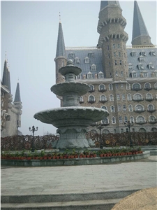 The Height 11.8m 3 Tier Carved China Made Green Marble Water Fountains