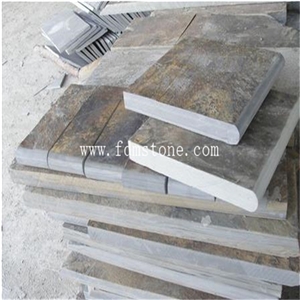 30*30cm High Quality Natural Multicolor Rusty Slate Swimming Pool Coping Stones