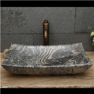 Absolute Black Brushed Natural Stone Oval Sink,Hotel Toilet Project Use,Handwash Basin Stone