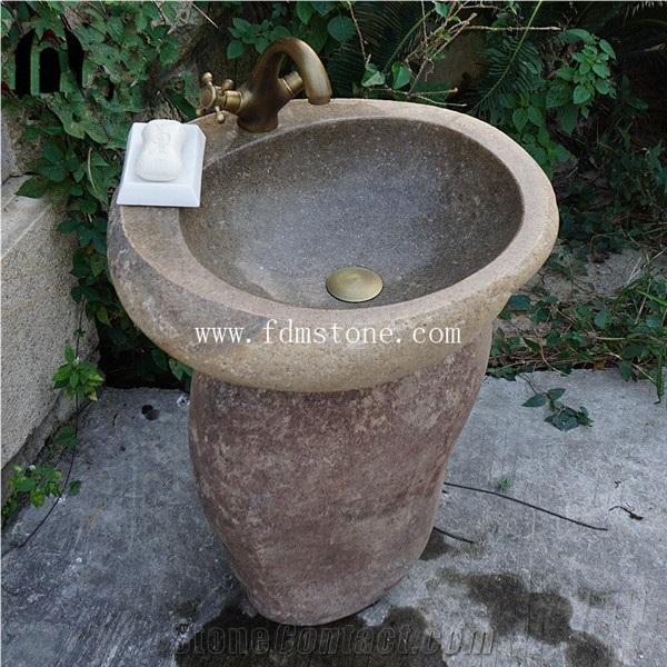 Absolute Black Brushed Natural Stone Oval Sink,Hotel Toilet Project Use,Handwash Basin Stone
