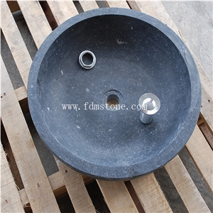 Bathroom Blue Limestone Sink Wash Basin, Round Bathroom Sinks