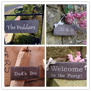 Black Slate Chalk Board with Wood Frame