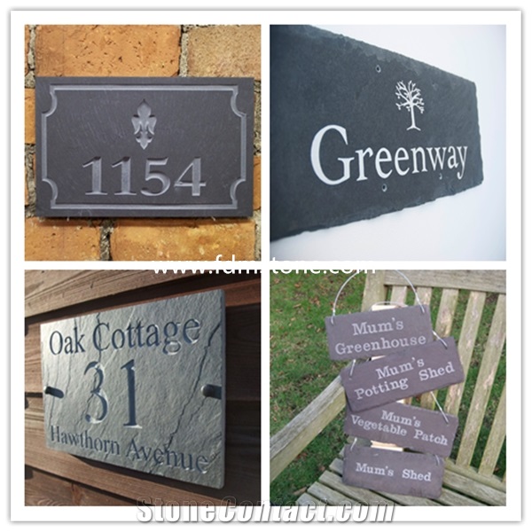 Black Slate Chalk Board with Wood Frame