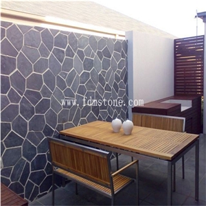 Black Slate Crazy Paver, Wall Cladding, Landscaping Stone Pattern Outdoor Slate Flagstone