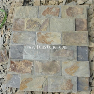 Cheap Brown Slate Exterior Decorative Wall Mushroom Stone,Landscaping Wall Cladding Stone