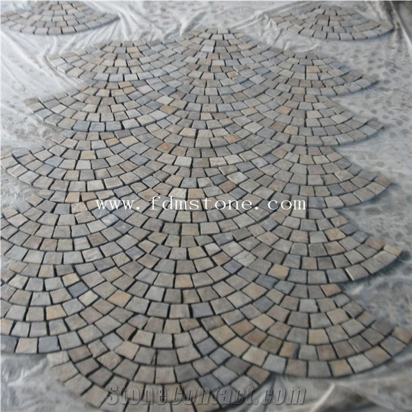 Cheap Flagstone Black Color Natural Outdoor Slate Stepping Stones, Slate Walkway Patterns Paving Stone