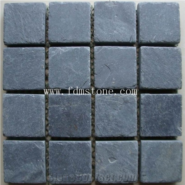 Cheap Flagstone Black Color Natural Outdoor Slate Stepping Stones, Slate Walkway Patterns Paving Stone