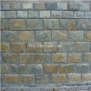 Cheap Natural Black Slate Stone Mushroom Wall Cladding