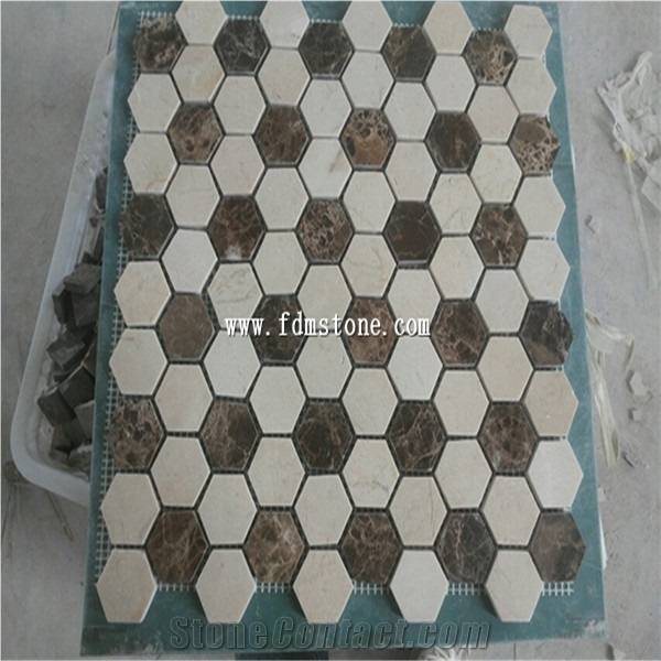 Cheap Stone Yellow Travertine Mosaic for Wall Design