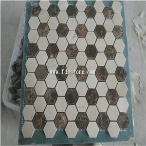 Cheap Stone Yellow Travertine Mosaic for Wall Design