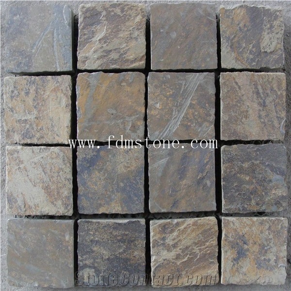China Multicolour Slate Paving for Landscaping,Patio,Walkway,Garden Road Random Paving
