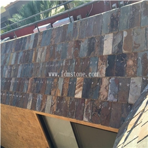Jiujiang Factory Popular Dark Black Grey Rectangle Square Stone Roofing Slate Stone Roof Tiles