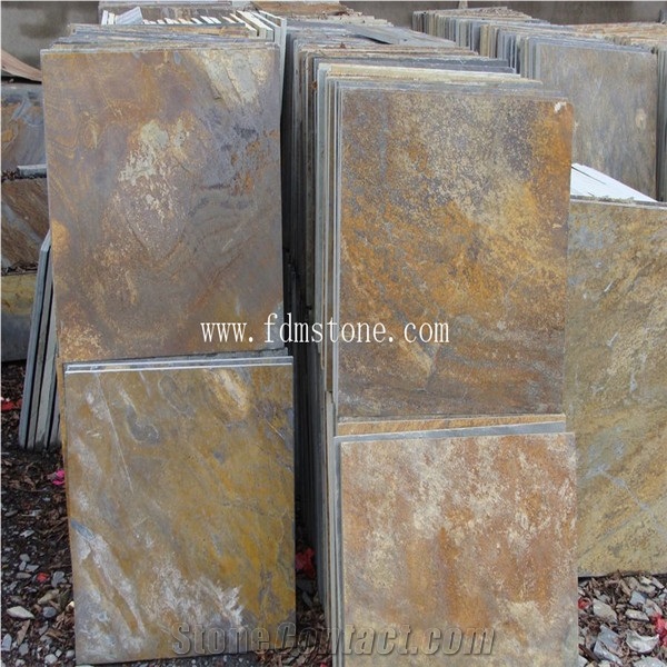 Made-In-China Natural Rusty Slate Paving Stone,Flooring Tiles