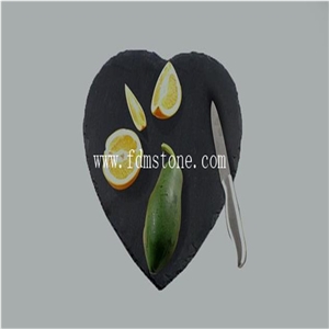 Natural Slate Stone Lazy Susan Rotating Tray Black Slate Food Tray