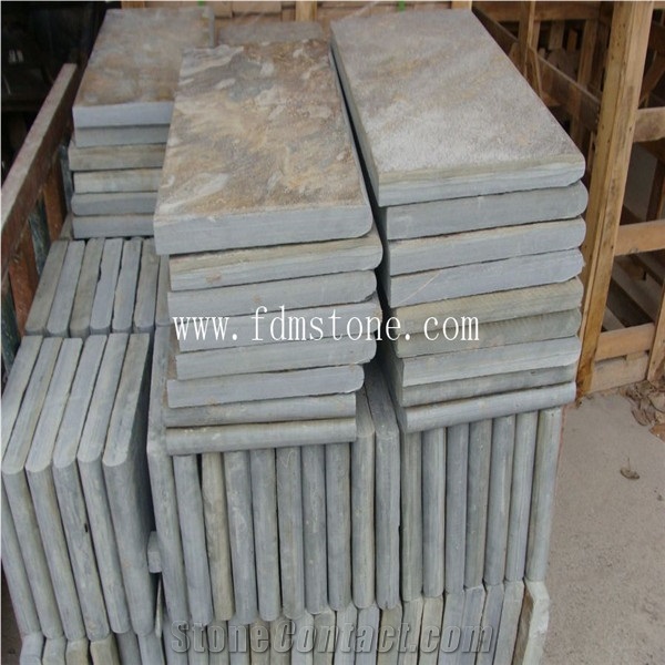 Natural Split Surface Rusty Stone Veneer Slate Non Slip Stair Treads