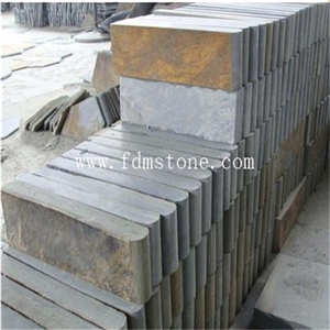 Natural Split Surface Rusty Stone Veneer Slate Non Slip Stair Treads