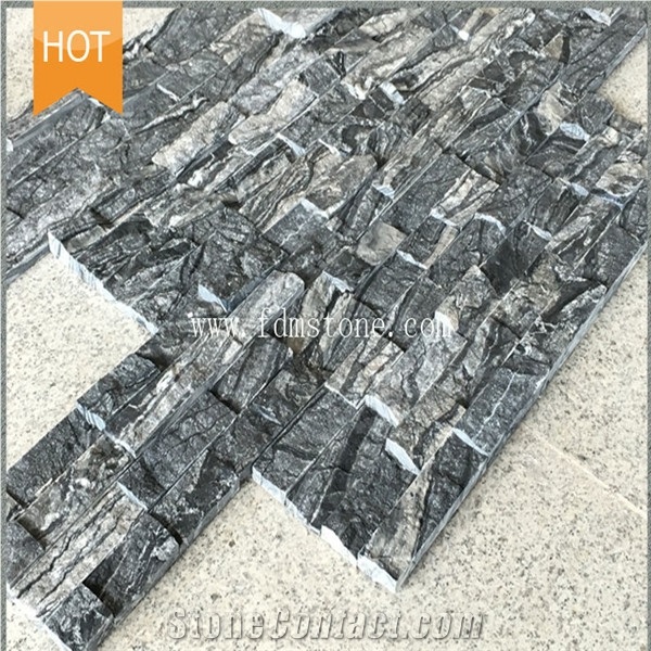 Nature Sunny Yellow Marble Cultured Stone, Split Wall Cladding Stacked Stone Decorative Veneer,Z Shape Panel Ledgestone