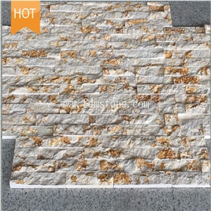 Nature Sunny Yellow Marble Cultured Stone, Split Wall Cladding Stacked Stone Decorative Veneer,Z Shape Panel Ledgestone