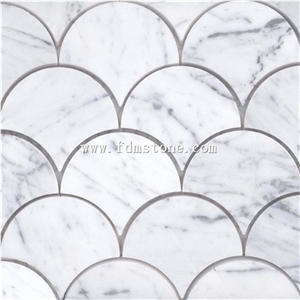 Red Marble Mosaic Walling Design Tiles