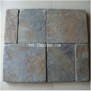 Rust Slate Tumbled Cube Stone, Stone Pavers,Multicolor Slate Courtyard Road Pavers,Natural Slate Paving Stone for Driveway,Walkway Rust Slate Tumbled Cube Stone, Stone Pavers,Multicolor Slate Courtyard Road Pavers,Natural Slate Paving Stone for Driveway,Walkway