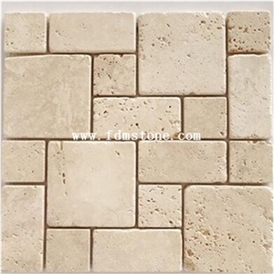 Tumbled Travertine French Pattern Flooring and Walling Tiles,Kitchen Design