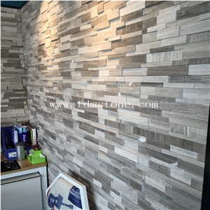 White Limestone Culture Stone with Combination Finished,Split Wall Cladding Stacked Stone Decorative Veneer,Z Shape Panel