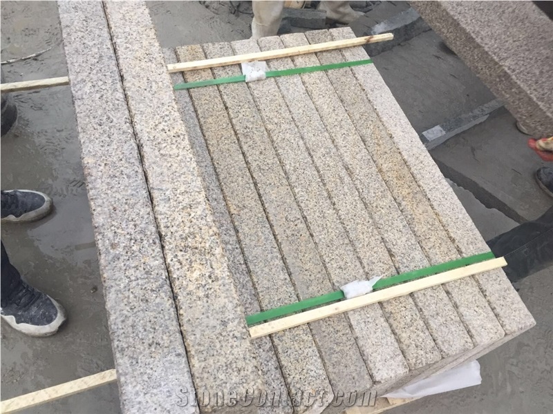 G350 Yellow Sunset Golden Bush Hammered Palisades Pillars 10x25x100 cm Factory Price Cheap