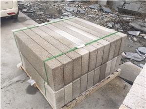 G350 Yellow Sunset Golden Bush Hammered Palisades Pillars 10x25x100 cm Factory Price Cheap