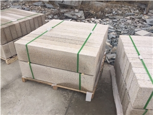 G350 Yellow Sunset Golden Bush Hammered Palisades Pillars 10x25x100 cm Factory Price Cheap