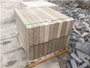 G350 Yellow Sunset Golden Bush Hammered Palisades Pillars 10x25x100 cm Factory Price Cheap
