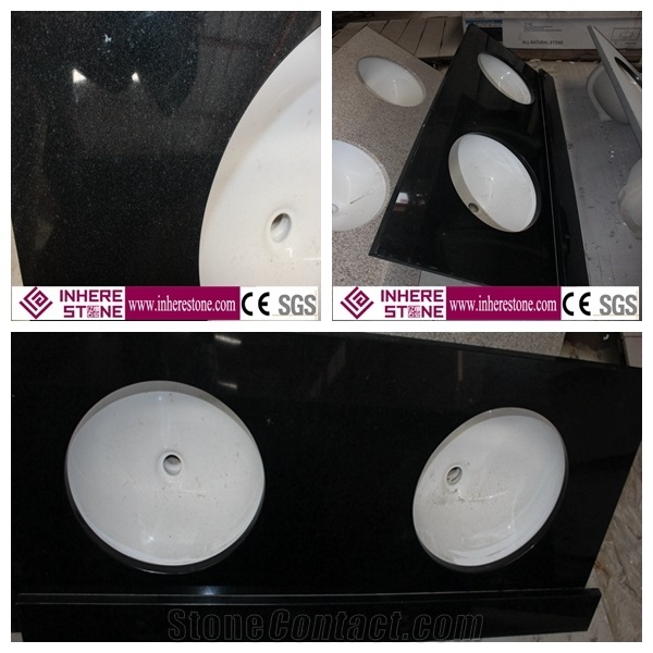 China Natural Shanxi Black Granite Bathroom Countertop and Vanity Top