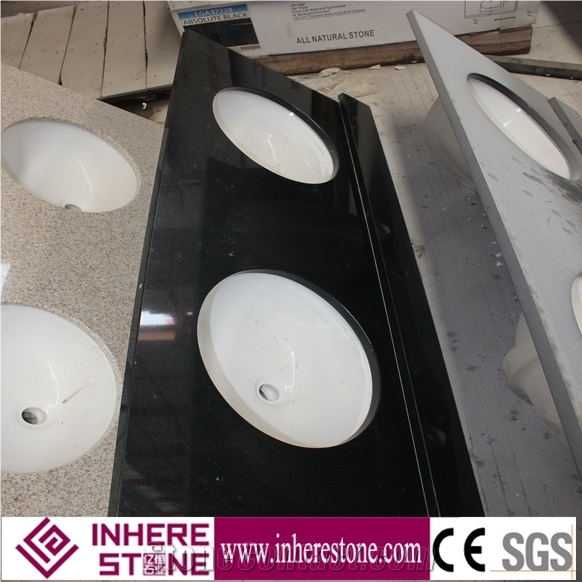 China Natural Shanxi Black Granite Bathroom Countertop and Vanity Top